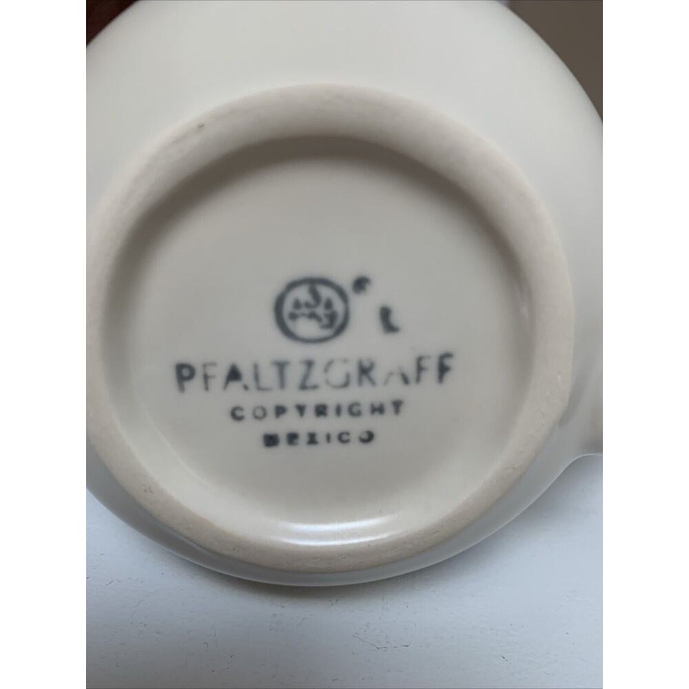 Pfaltzgraff RIO Coffee Cups Set of 3 Stoneware Mugs 2 tone blue stripe Mexico - Picture 4 of 6